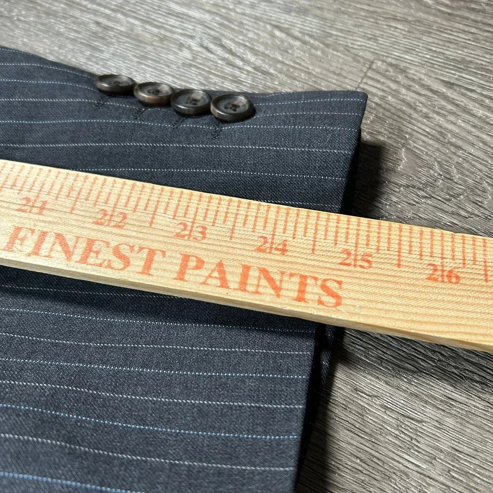 Ralph Ralph Lauren Suit 50R 42X28 Pants Grey Pinstripe Wool 3-Button Blazer Mens